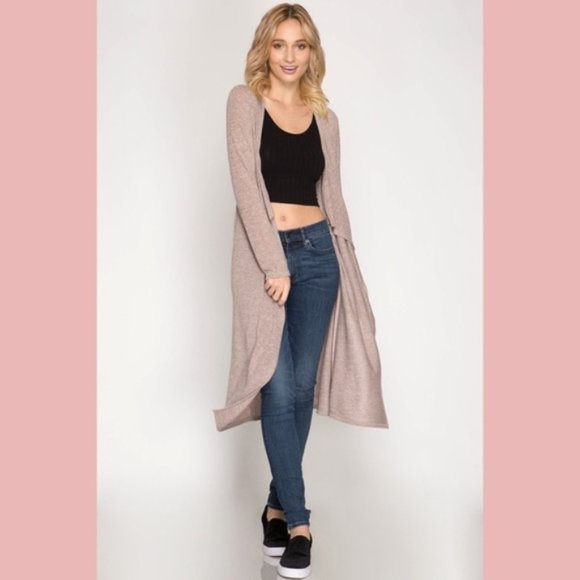 Long Sleeve Open Maxi Duster - Picture 3 of 7